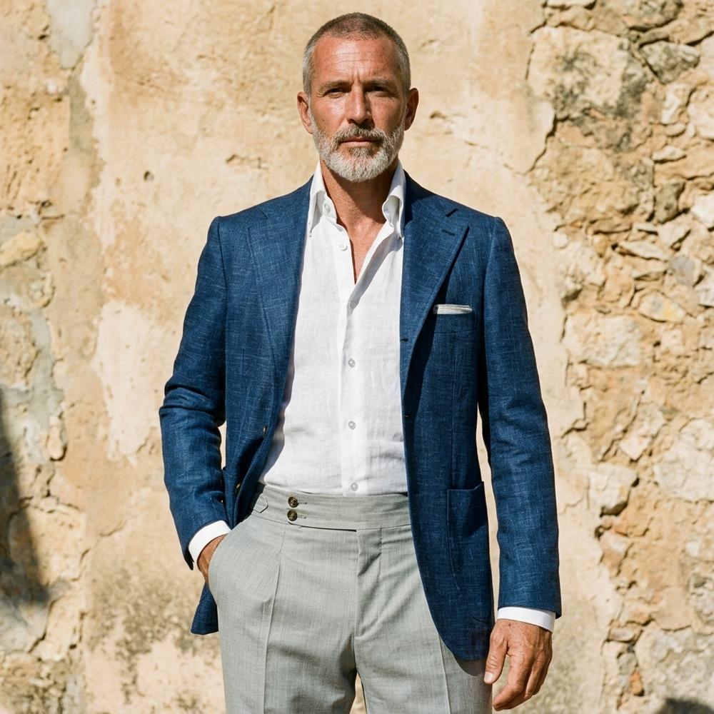 Heidi-Outlet - Ralan | Linen Single-Breasted Blazer Men