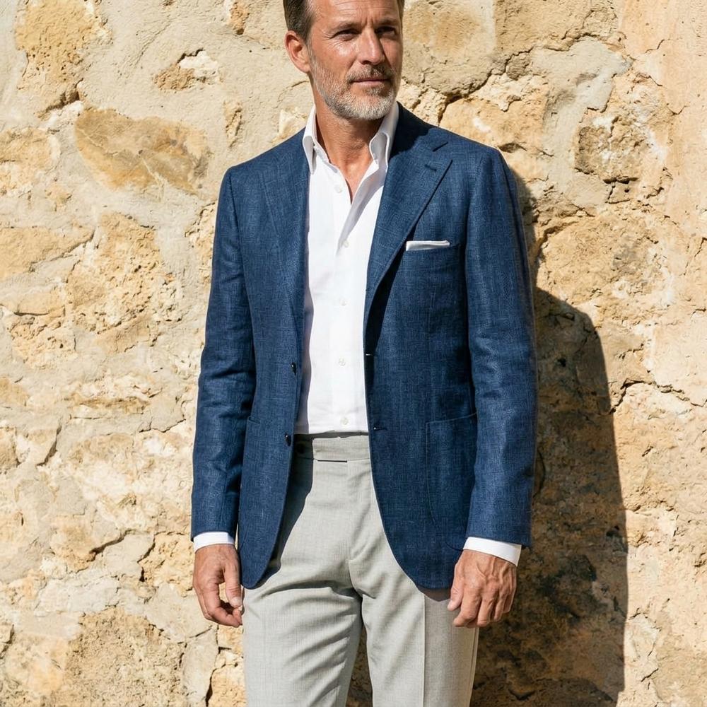 Heidi-Outlet - Ralan | Linen Single-Breasted Blazer Men