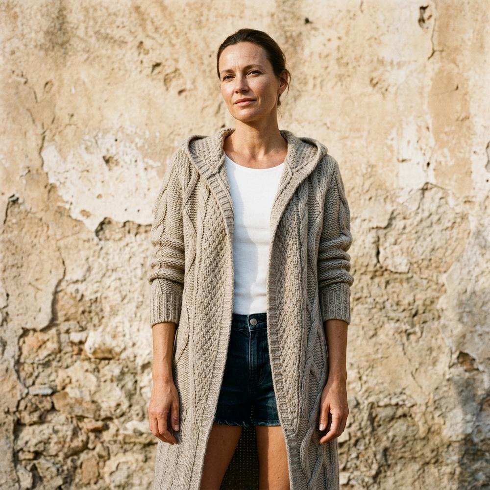 Heidi-Outlet - Arvan | Cable-Knit Hooded Knit Cardigan Women