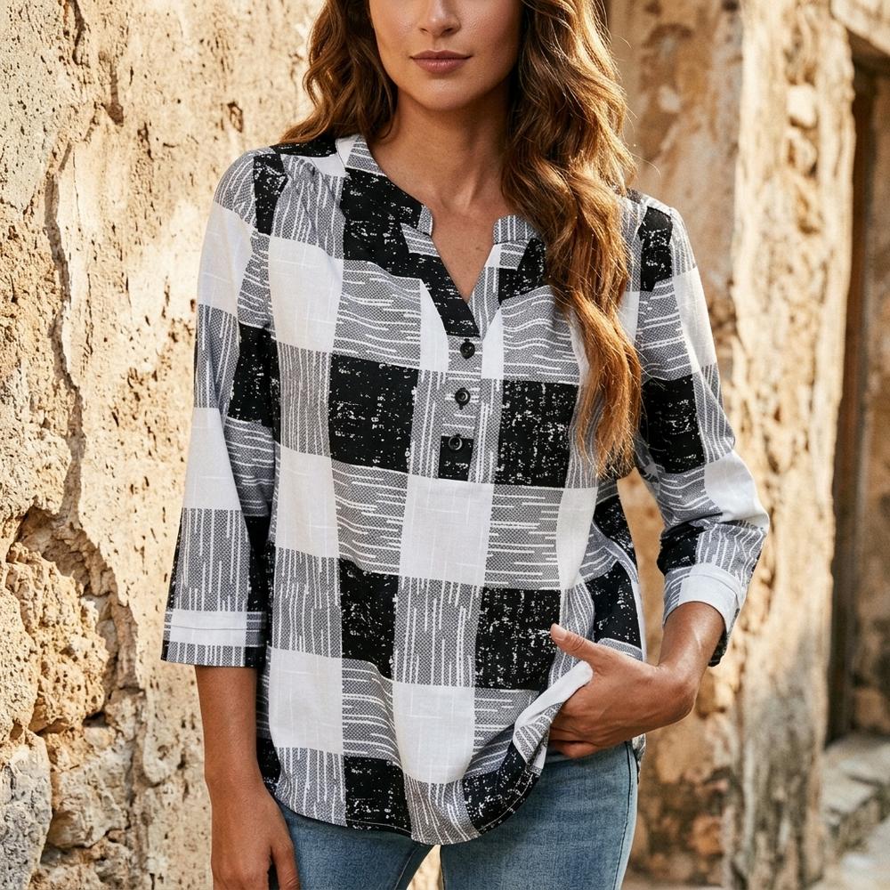 Heidi-Outlet - Zasan | Plaid Buttoned Tunic Women