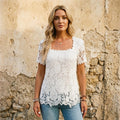 Heidi-Outlet - Taram | Lace Square-Neck Blouse Women
