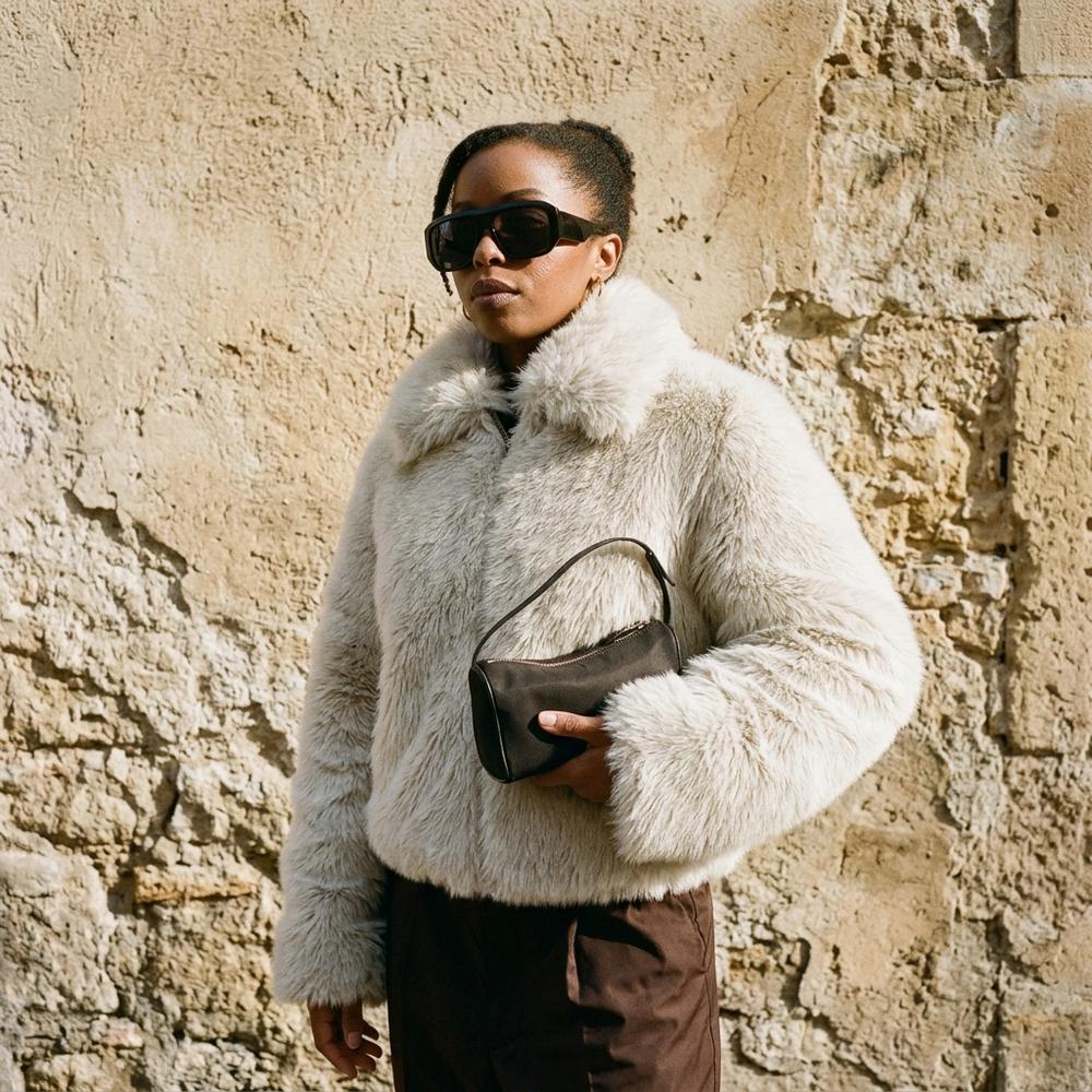 Heidi-Outlet - Niram | Faux-Fur Cropped Jacket Women