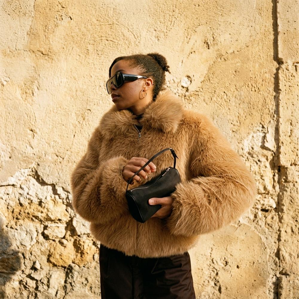 Heidi-Outlet - Niram | Faux-Fur Cropped Jacket Women
