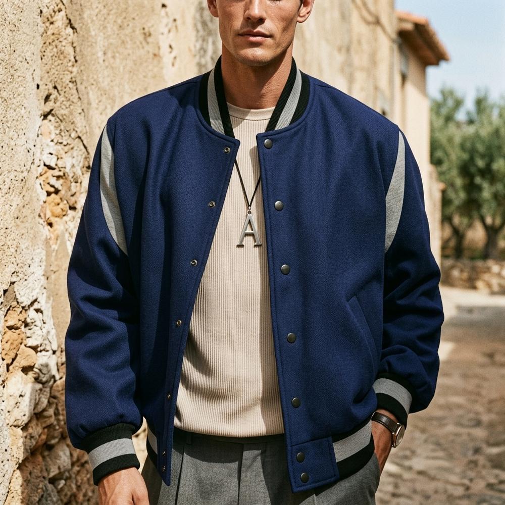 Heidi-Outlet - Zaser | Striped-Trim Button-Front Jacket Men
