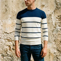 Heidi-Outlet - Minav | Striped Color-Block Sweater Men