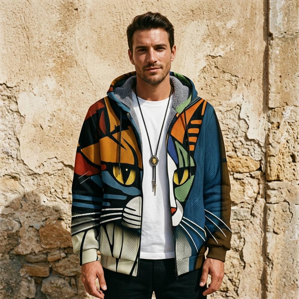 Heidi-Outlet - Timel | Printed Sherpa-Lined Hoodie Men