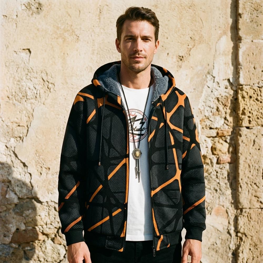 Heidi-Outlet - Timel | Printed Sherpa-Lined Hoodie Men