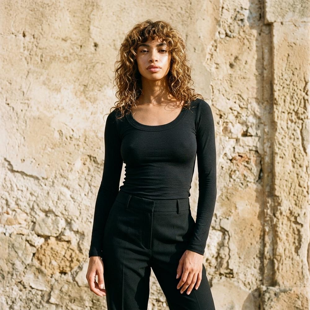Heidi-Outlet - Rinav | Long-Sleeved Slim-Fit Top Women
