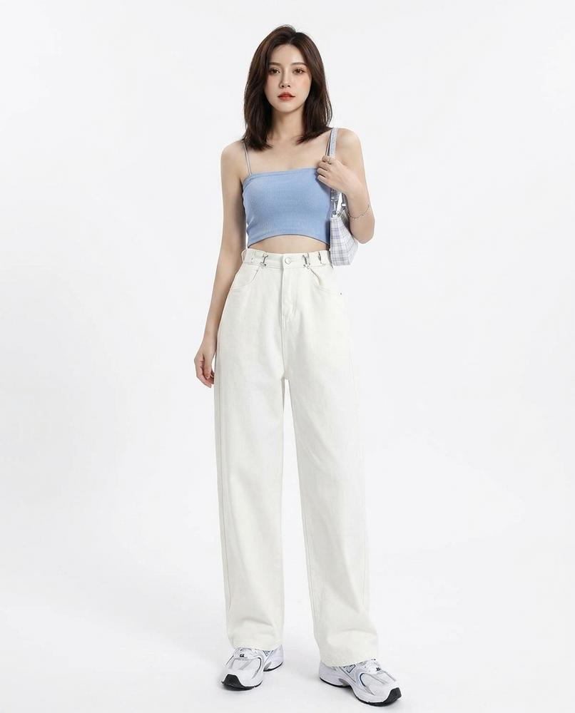 Heidi-Outlet - Nivat | High-Waist Straight-Leg Pants Women