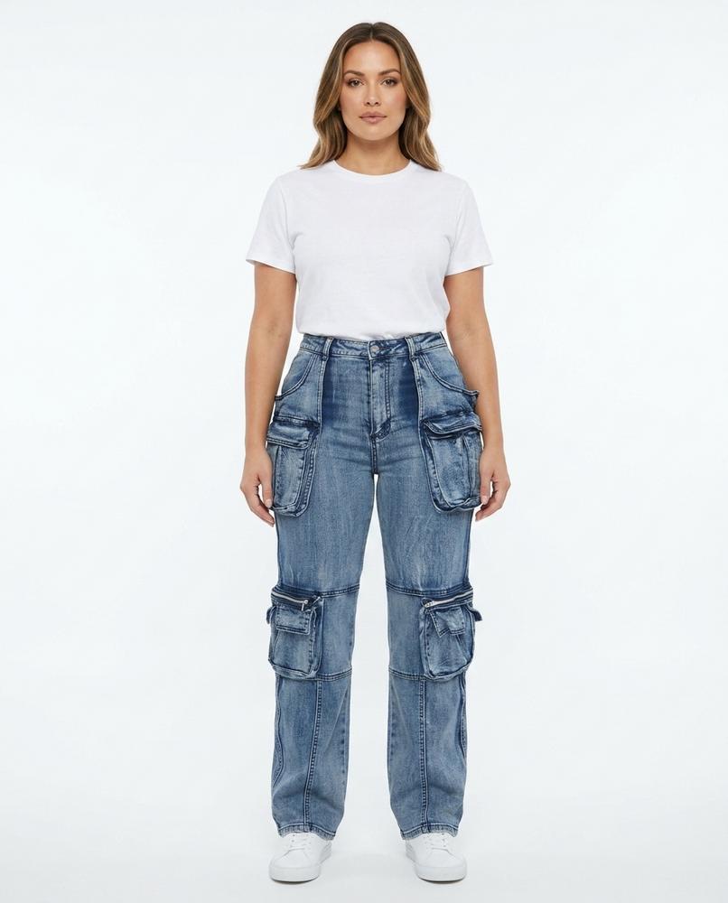 Heidi-Outlet - Tiren | Washed-Out Multi-Pocket Pants Women