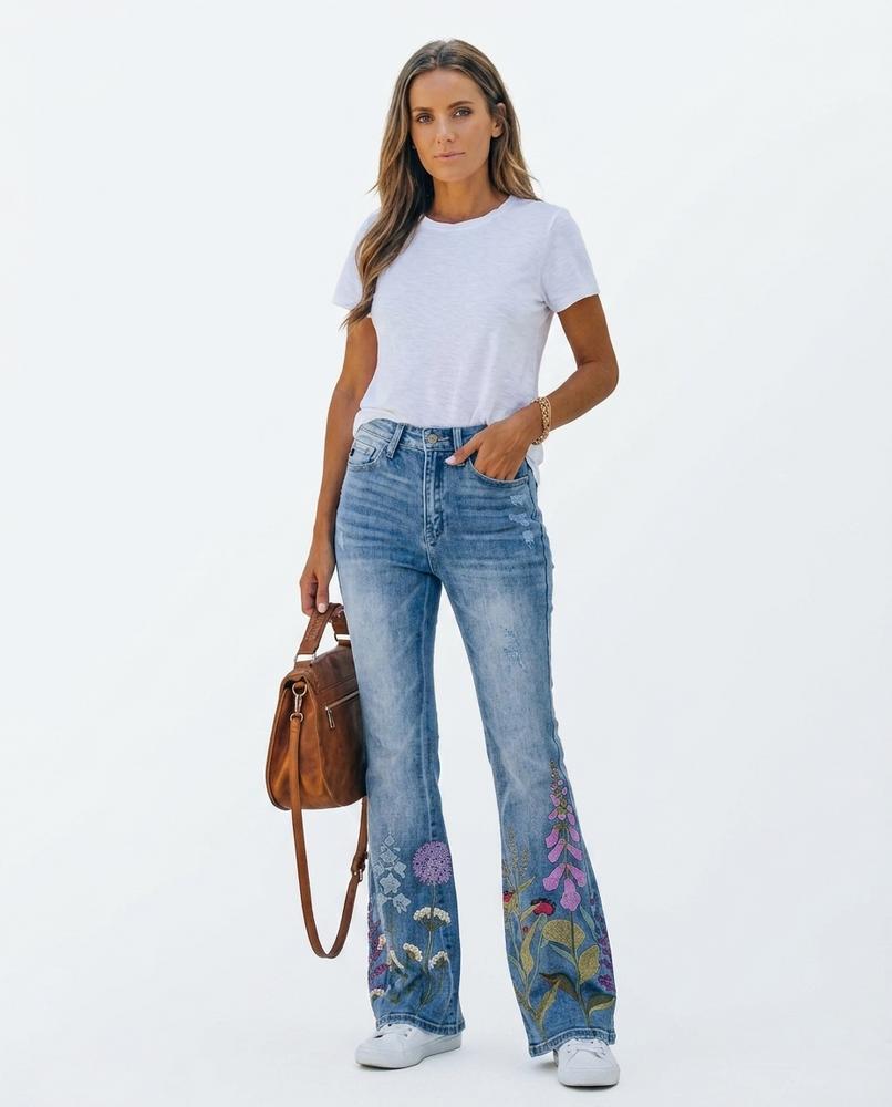 Heidi-Outlet - Aired | Flared Embroidered Pants Women