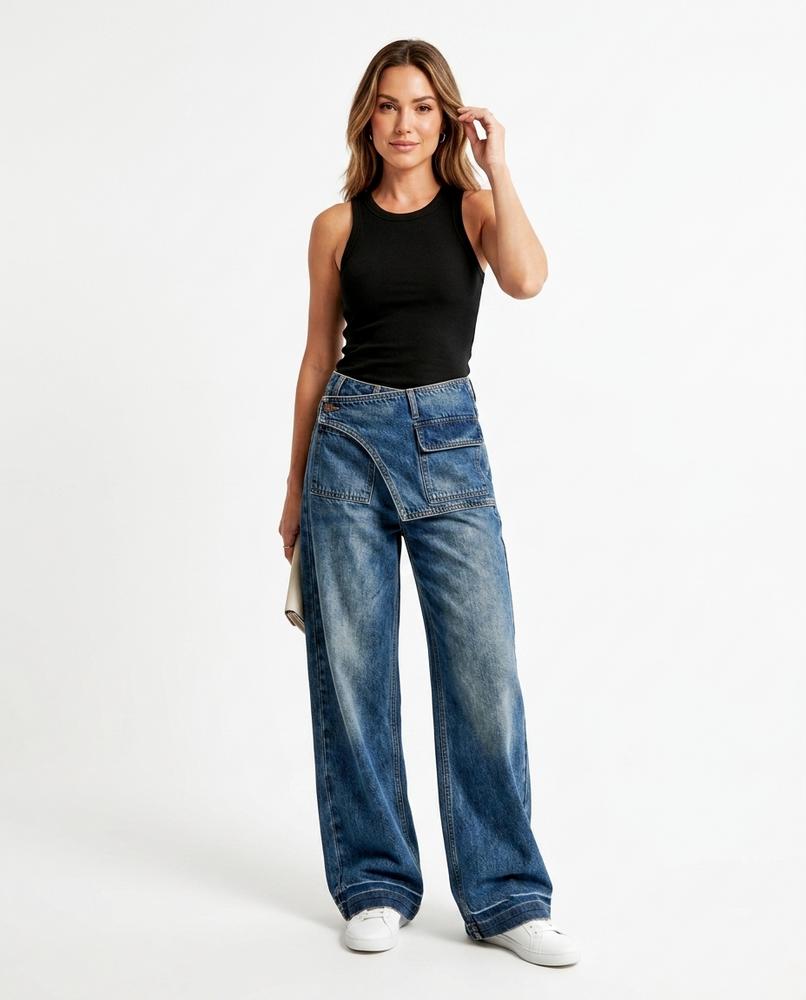 Heidi-Outlet - Labok | Asymmetrical Wide-Leg Pants Women