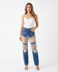 Heidi-Outlet - Rorut | Distressed Pearl-Embellished Pants Women