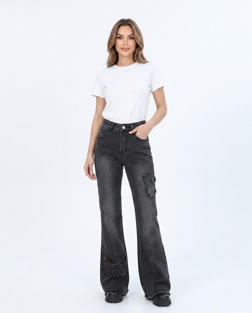 Heidi-Outlet - Nusav | Washed-Out Flared Pants Women