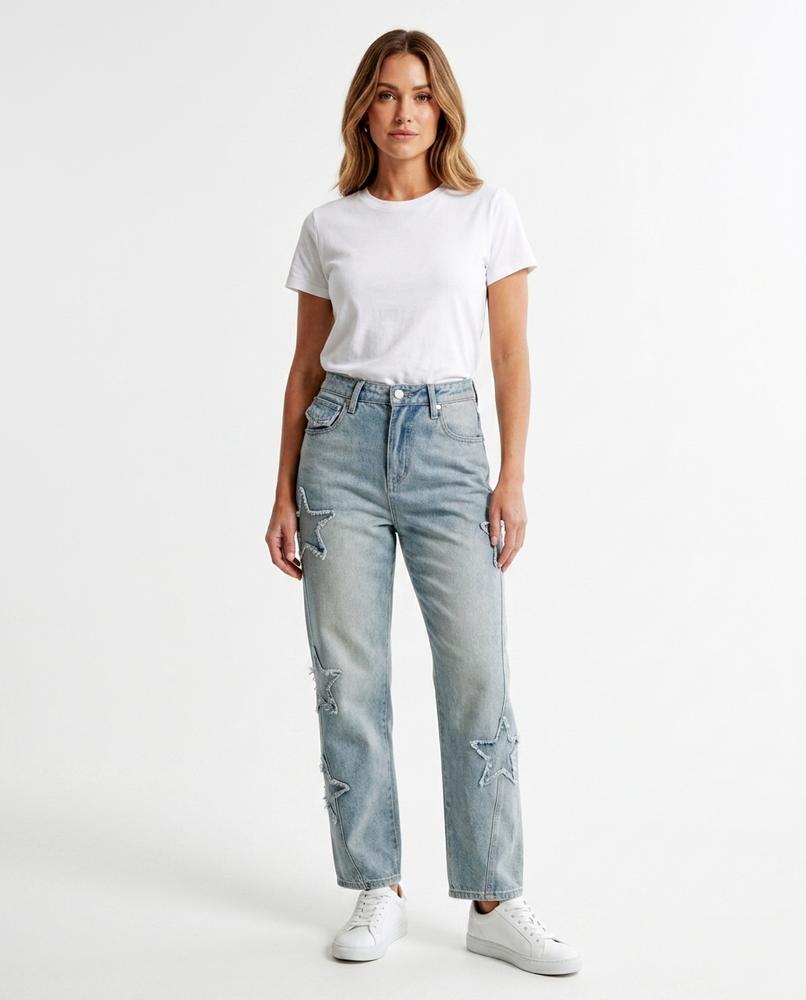 Heidi-Outlet - Aanar | Straight-Leg Light-Wash Pants Women