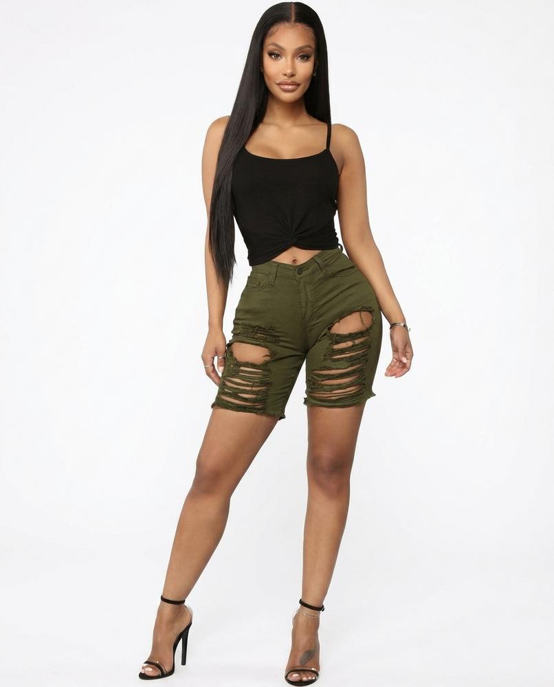 Heidi-Outlet - Eawin | High-Waist Distressed Pants Women
