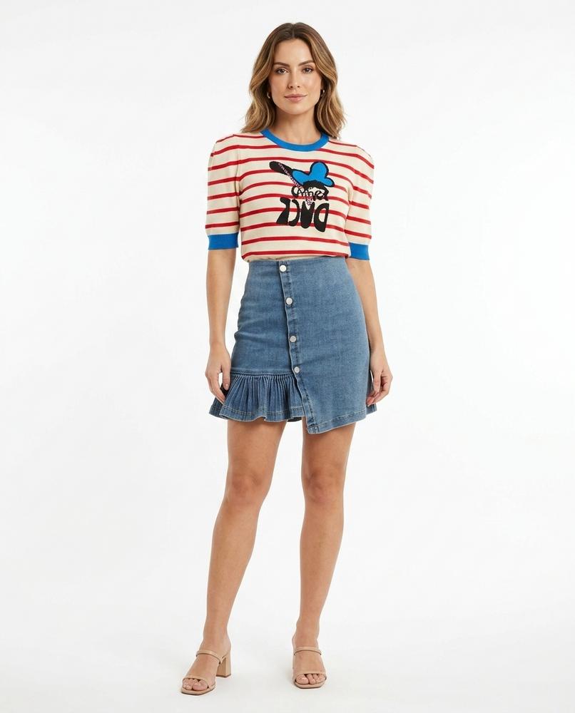 Heidi-Outlet - Muvet | Asymmetrical Button-Front Skirt Women