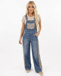 Heidi-Outlet - Vafer | Denim Floral-Trim Pants Women