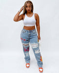 Heidi-Outlet - Kemad | Printed Distressed Pants Women