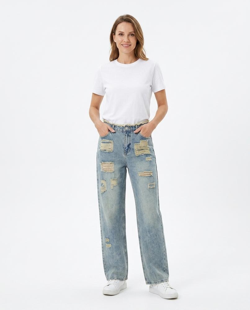 Heidi-Outlet - Covak | Distressed Wide-Leg Pants Women