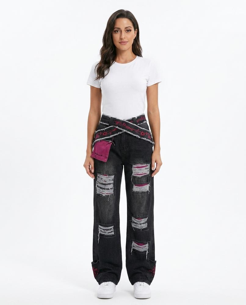 Heidi-Outlet - Kivil | Distressed High-Waisted Pants Unisex