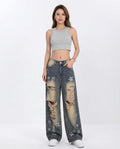 Heidi-Outlet - Vativ | Distressed Wide-Leg Pants Unisex