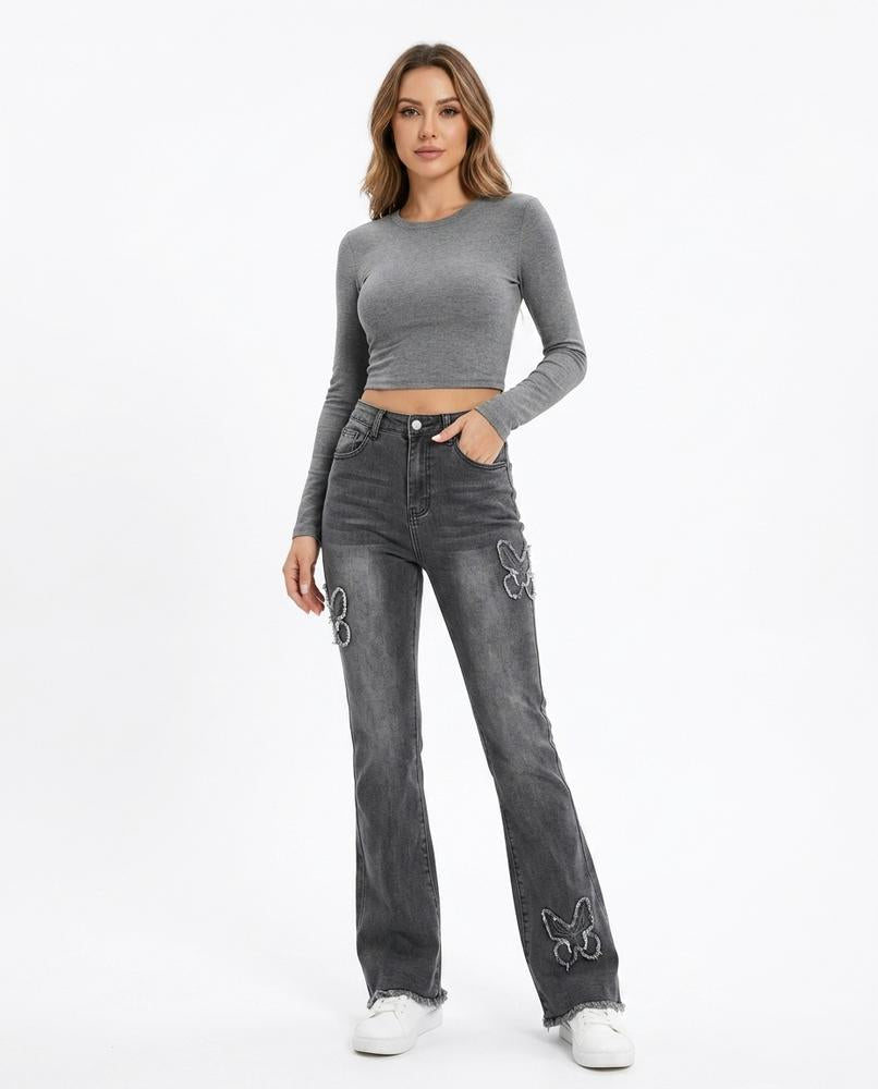 Heidi-Outlet - Aikak | Flared High-Waist Pants Women