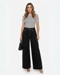 Heidi-Outlet - Aenet | Wide-Leg Contrast-Stitch Pants Women