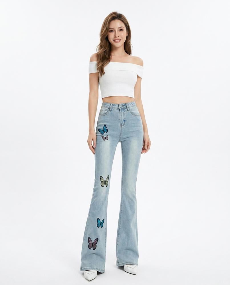 Heidi-Outlet - Kuvik | Embroidered Flared Pants Women