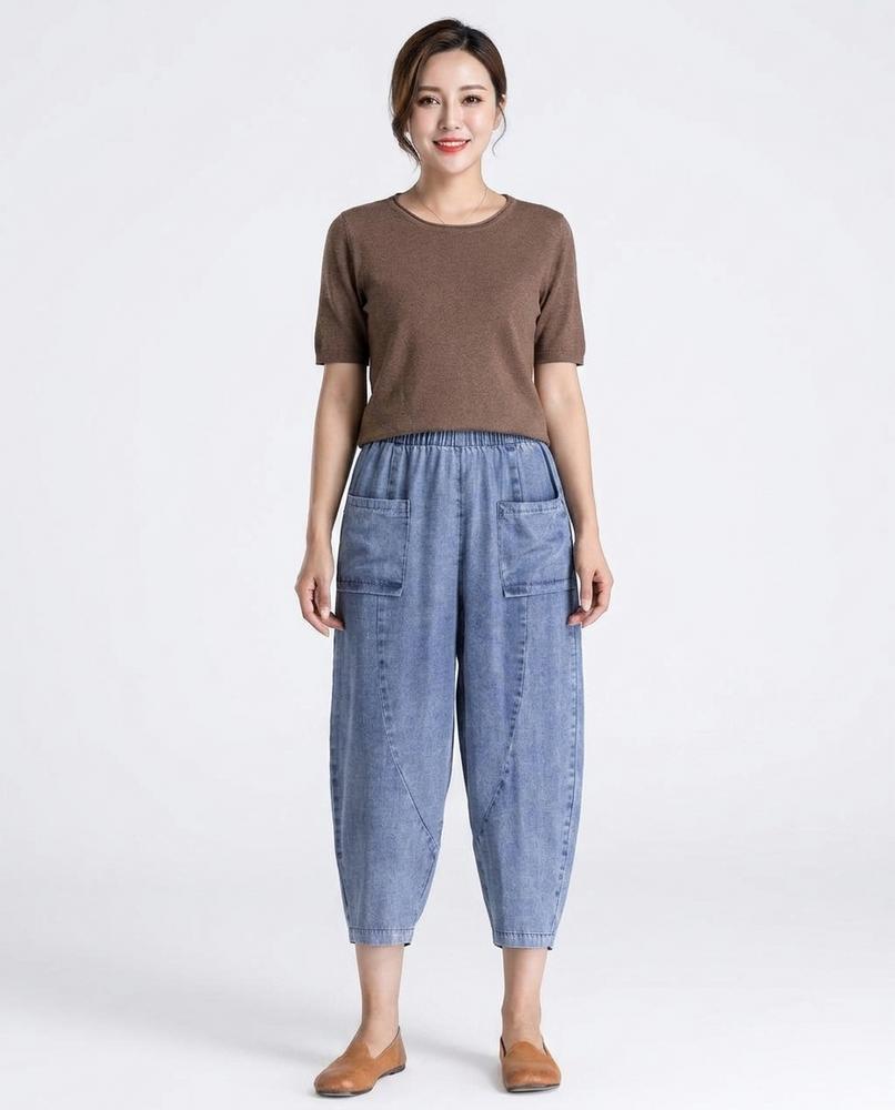 Heidi-Outlet - Nezid | High-Waist Cropped Pants Women