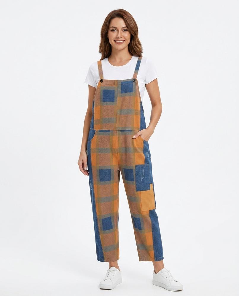 Heidi-Outlet - Rimot | Plaid Patchwork Pants Women