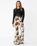 Heidi-Outlet - Vusul | Cow-Print Flared Pants Women