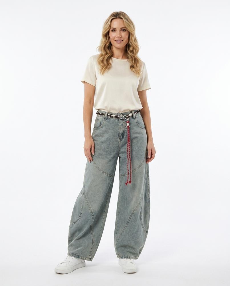 Heidi-Outlet - Yafel | Wide-Leg Contrast-Stitched Pants Unisex