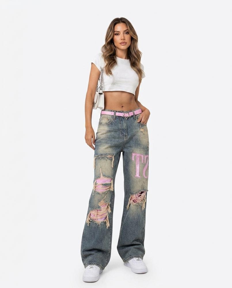 Heidi-Outlet - Sotik | Wide-Leg Distressed Pants Women