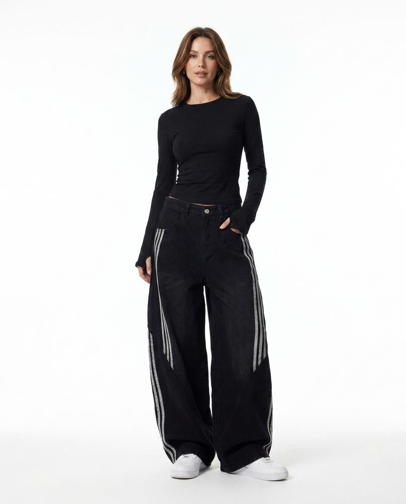 Heidi-Outlet - Sisud | Wide-Leg Striped Pants Unisex
