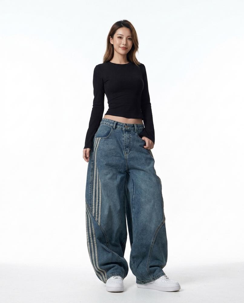 Heidi-Outlet - Sisud | Wide-Leg Striped Pants Unisex