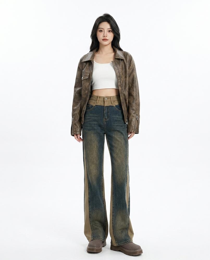 Heidi-Outlet - Lakam | Two-Tone Straight-Leg Pants Women