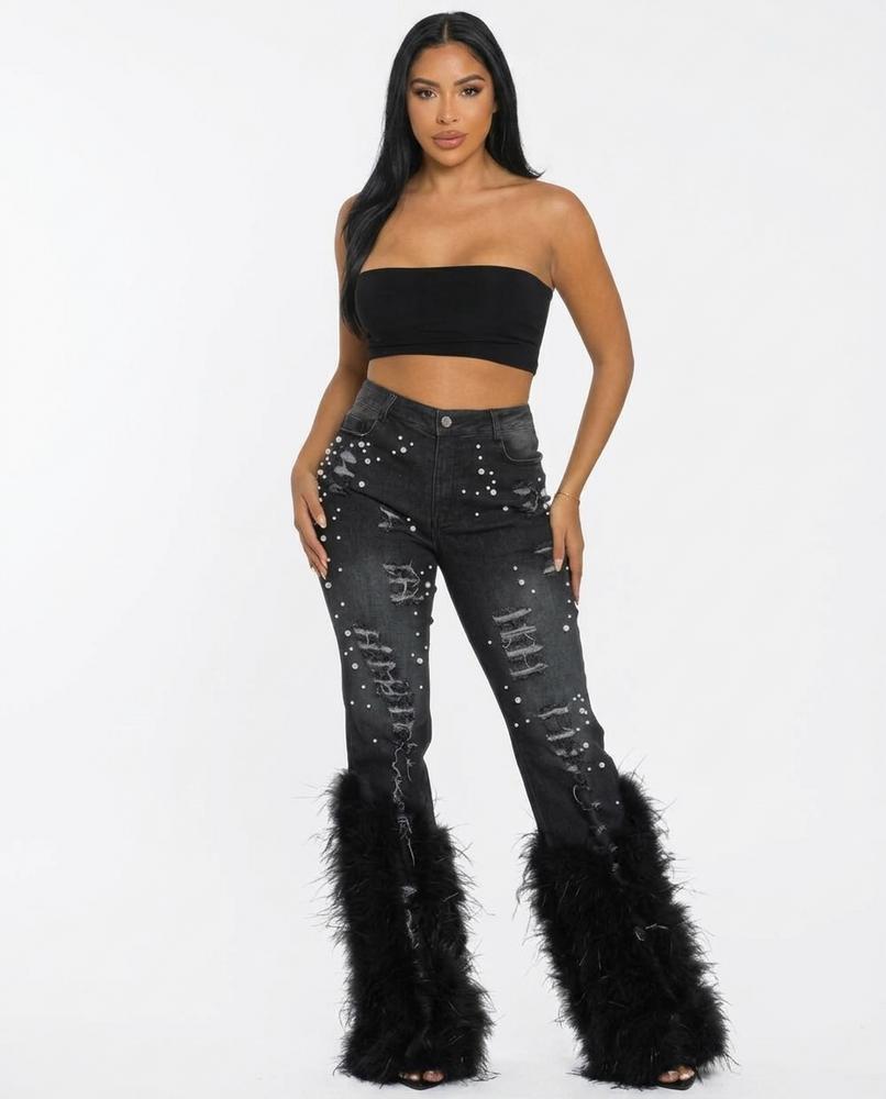 Heidi-Outlet - Sufar | Embellished Flared Pants Women