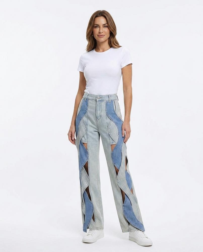 Heidi-Outlet - Linun | Cut-Out Two-Tone Pants Women