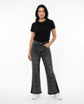 Heidi-Outlet - Zumun | Grid-Pattern Flared Pants Women