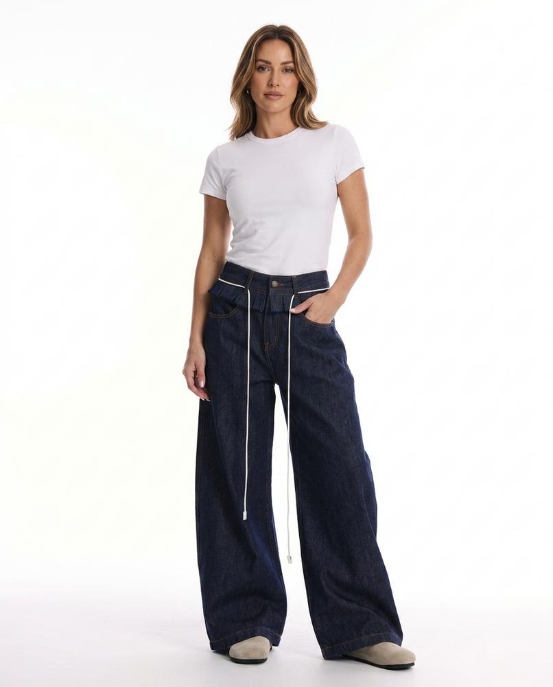 Heidi-Outlet - Yolum | Wide-Leg Dark-Wash Pants Women