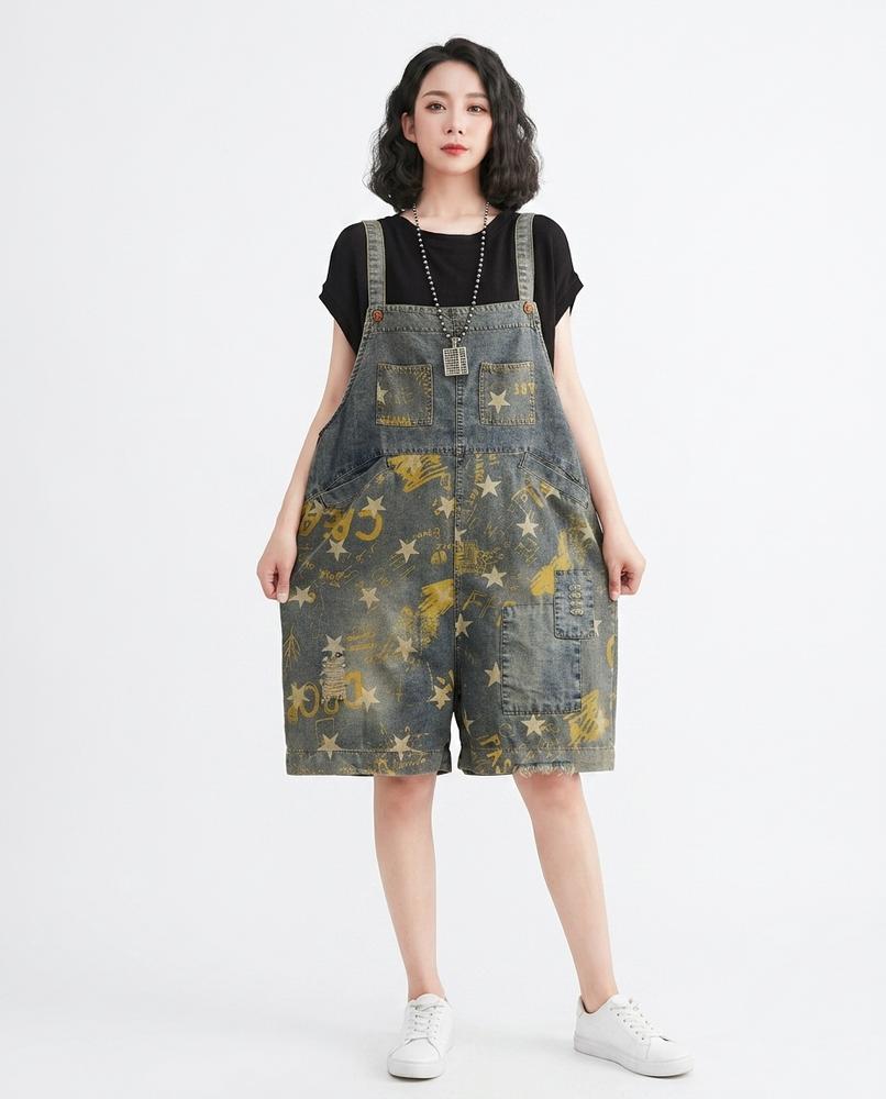 Heidi-Outlet - Zalek | Printed Denim Pants Women