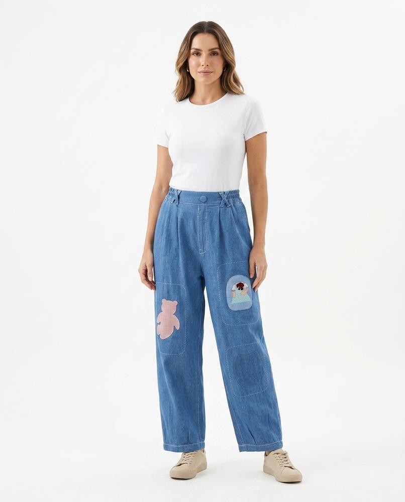 Heidi-Outlet - Dorun | Wide-Leg Patched Pants Women