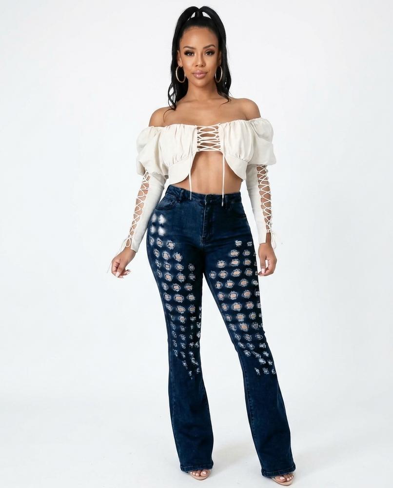 Heidi-Outlet - Eofet | Perforated Flared Pants Women