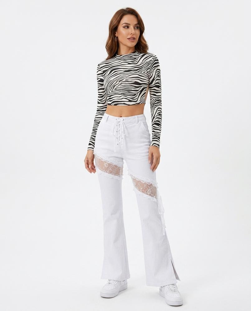 Heidi-Outlet - Vosal | Flared Lace-Insert Pants Women