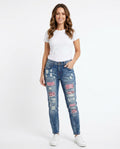 Heidi-Outlet - Remen | Distressed Patched Pants Women