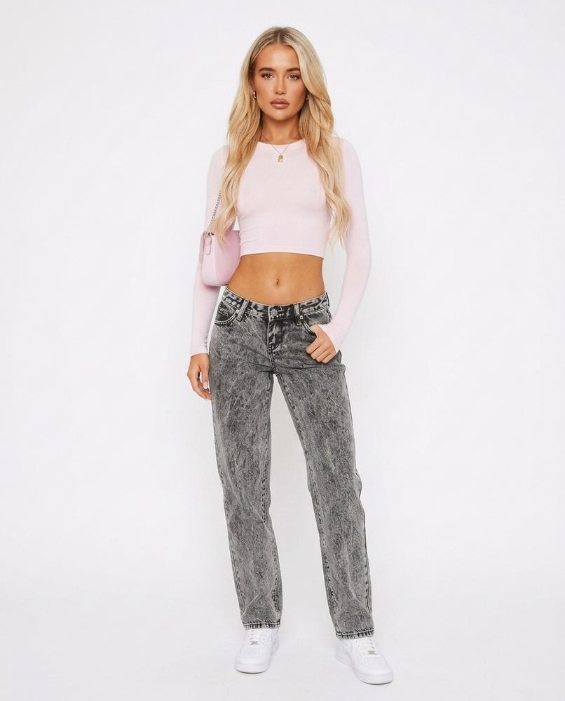 Heidi-Outlet - Dibul | Acid-Wash Straight-Leg Pants Women