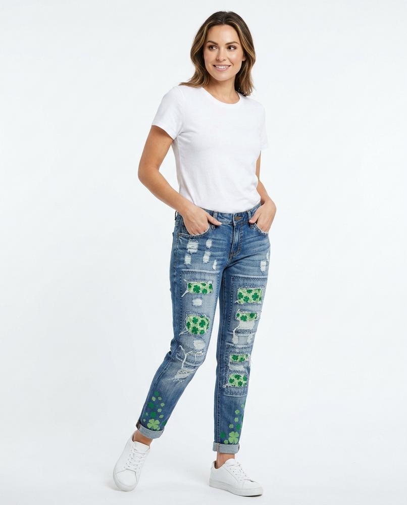 Heidi-Outlet - Kevil | Distressed Patched Pants Women