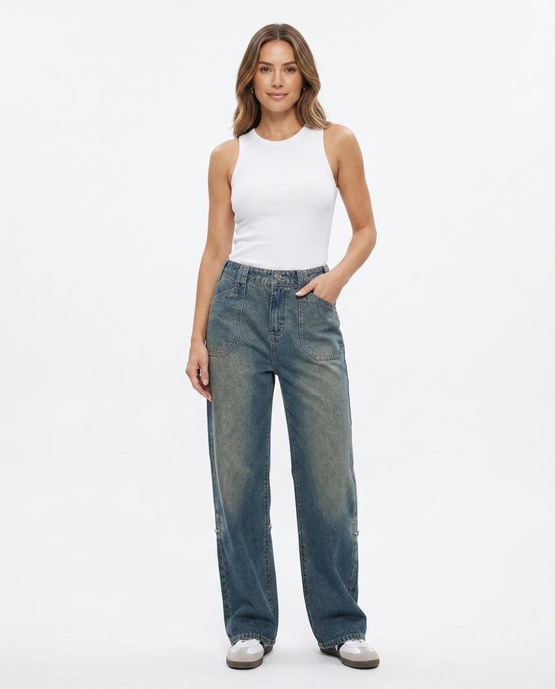 Heidi-Outlet - Lerem | Wide-Leg Washed Pants Women