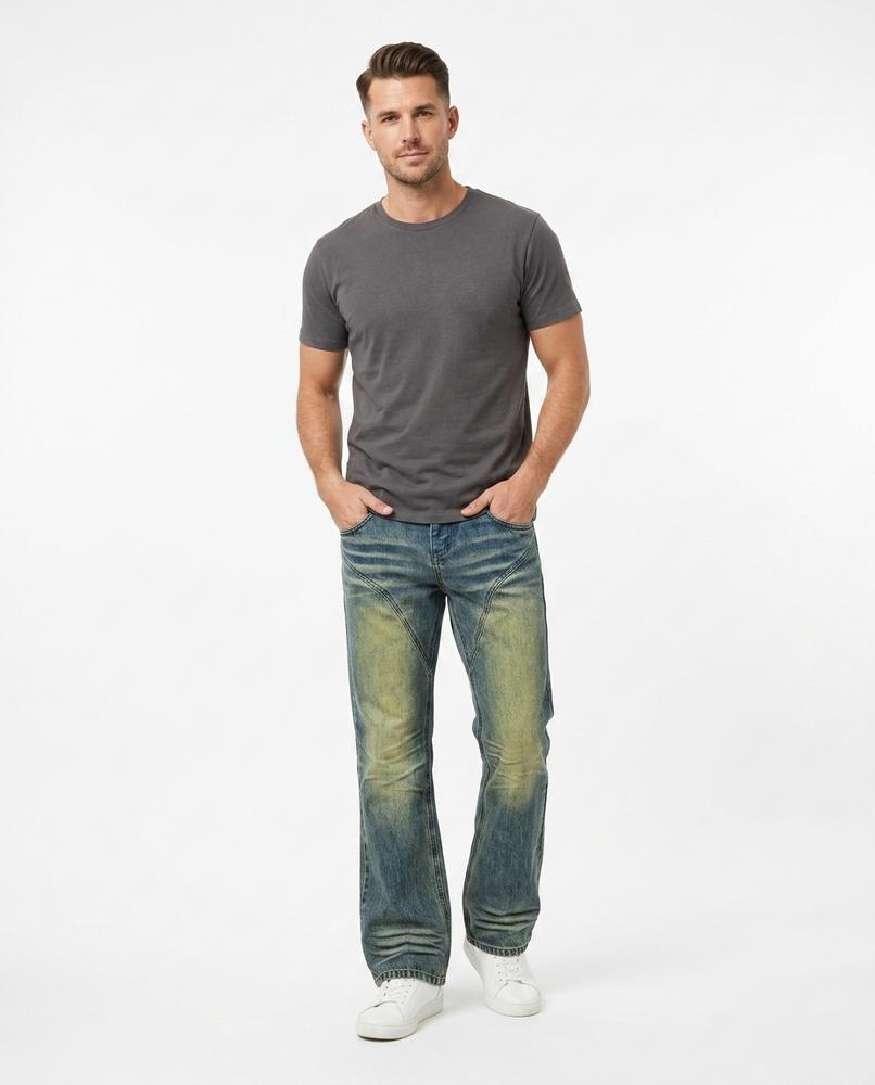 Heidi-Outlet - Lehud | Washed Straight-Leg Pants Men